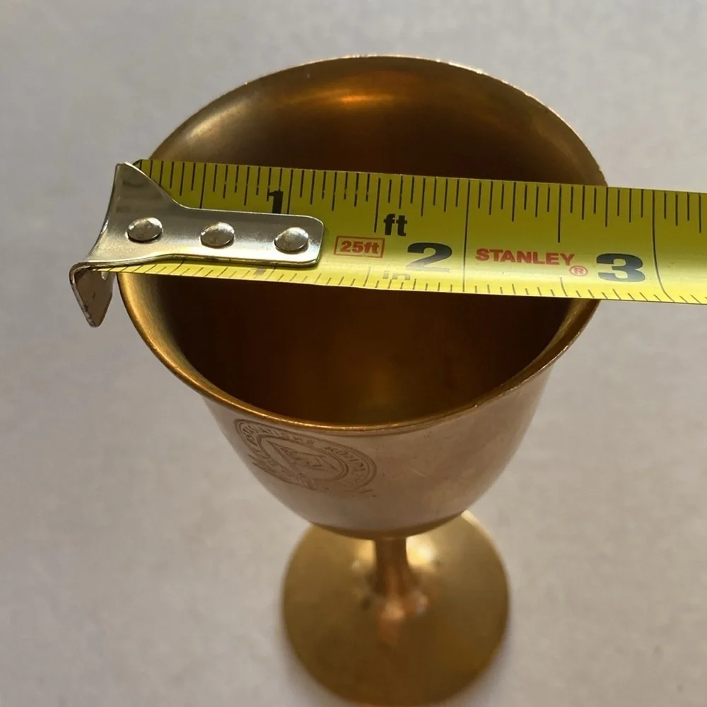 Vintage Brass Goblet 6” tall x 2.74” Diameter